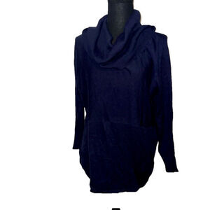 Women's Crown & Ivy Navy Blue Long Sleeve Cowl Neck Signature Sweater Sz Small